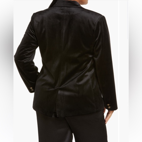 Vince Black Velvet Double Breasted Classic Blazer - Picture 7 of 11